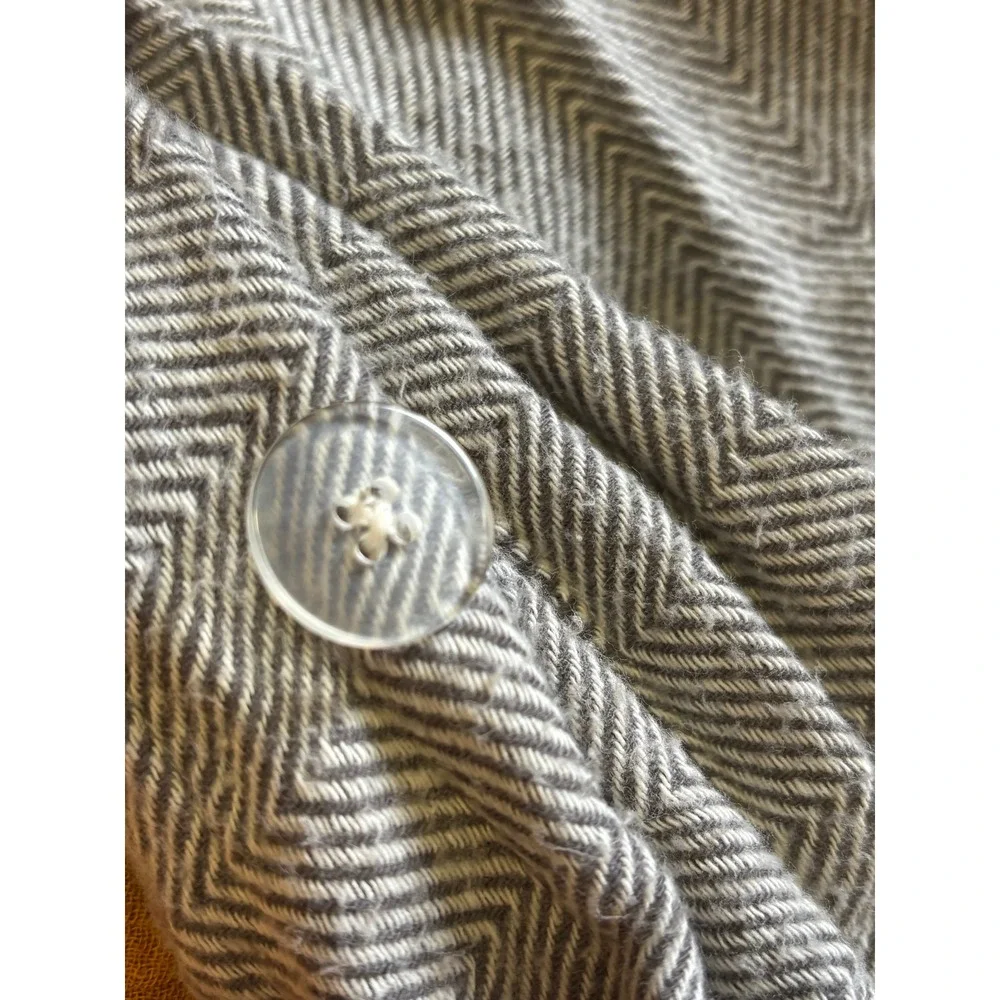 Duvet Cover West Elm Full/Queen Grey 100% Cotton Herringbone